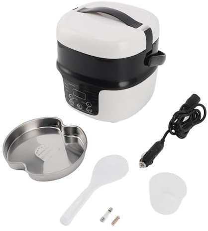 Aoveew 2L Mini Car Rice Cooker Cuociriso da viaggio elettrico e portatile per viaggi correlati al giardinaggio domestico
