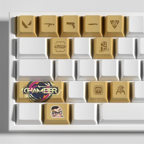 bluemx Valorant Chamber 11 Stück Keycaps für Mechanische Gaming Tastatur PBT OEM Profilye, Sublimation, PC Player (4)