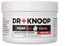 HGM Darmpulver Katze – Probiotika & Präbiotika zur Unterstützung der Darmflora nach Gabe von Wurmkur, Antibiotika, Durchfall & Blähungen, entwickelt und geprüft von Tierarzt Dr. Knoop – 90g