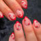 Shimmerz 24 Pieces Red Short False Nails, French Tip Stick-on Nails, with Designs Cherry Glossy Almond Shaped Acrylic Nails Art Nails