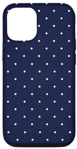 Navy Blue Polka Dots Aesthetic Polkadots Minimalist Women Hülle für iPhone 12/12 Pro