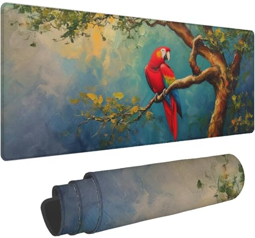 Tapis de Souris XXL 1600x800mm Bordeaux Tapis de Souris Animal Desk Mat Mouse Pad Gaming Base en Caoutchouc Antidérapante Bords Cousus Accessoires Bureau Gaming pour Bureau et Maison Ordinateur T175