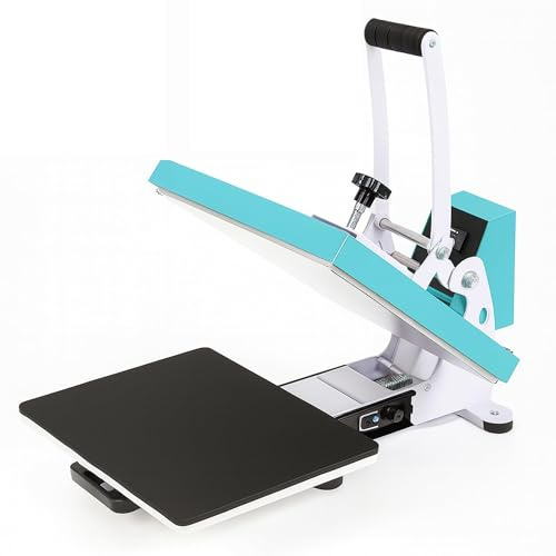 Plancha sublimadora de 9x12 pulgadas, prensa deslizante camisetas máquina hacer camisetas, bolsas gorras, prensa de sublimación fácil el hogar, pequeños negocios creadores de regalos (Verde lago)