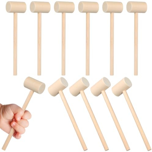 SHINEOFI 12 pcs Wooden Mallet Toy Set Mini Hammer Toy for Kids Small Wooden Hammers for Children Early Development Activity to Support Hand Eye Coordination and Dexterity