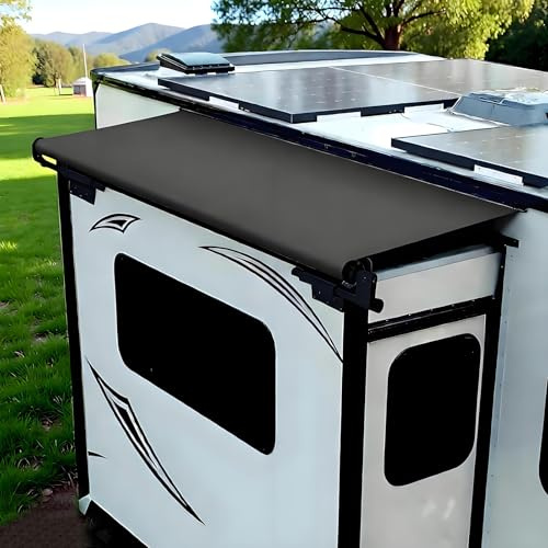 Wohnmobil Slide Out Markise, Modulares Ausfahrbares Markisen-Set mit Schutz, Schwerlast Slide Topper Markise, Passend für Wohnmobile und Motorhome(Black,150cm/4.9ft)
