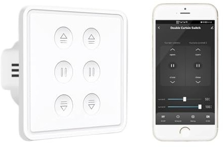 TIEOAXFT Tuya Smart Life WiFi Doble Cortina Interruptor Ciego for persiana Enrollable Motor eléctrico hogar Alexa Echo Control de Voz DIY