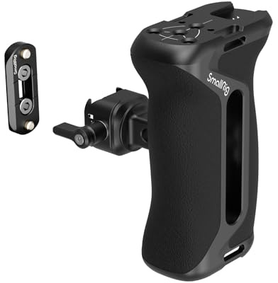 SMALLRIG Aluminum Camera Side Handle with NATO Clamp - 5952 | Universal Ergonomic Side Handgrip with Bulit-in 1/4-20 Locating Hole, Strap Hole, Cold Shoe, 36mm Vertical Adjustment, NATO