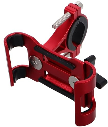 Uonlytech Support Téléphone Vélo Électrique en Alliage D'aluminium Rouge, Support Guidon Moto et VTT Compatible Navigation, Fixation Stable pour Smartphone sur Vélo et Moto