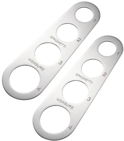 LUDHEP Misuratore di spaghetti in acciaio inox a 4 fori, 2 Pezzi, Dosaspaghetti, Gadget per il Controllo Delle Porzioni di Pasta, Utensili da Cucina, Forniture di Cottura, Accessori Fai-da-Te-Pasta