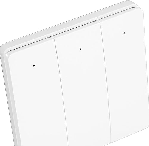 Batteriefrei, keine Verkabelung erforderlich: Kabelloser Lichtschalter-Controller – 3-Gang-Fernbedienung mit eigener Stromversorgung, kompatibel mit ZigBee 3.0 – Zeit- und