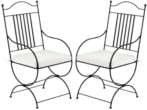 2er Set Mediterraner Gartenstuhl Ourense XL Stuhl aus Eisen 100 cm