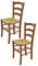 t m c s Tommychairs - Set 2 chaises Venice pour Cuisine, Bar et Salle à Manger, Robuste Structure en Bois de hêtre peindré en Couleur Noyer Clair et Assise en Paille