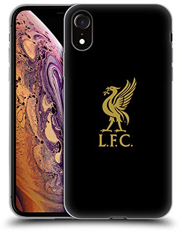 Head Case Designs Officially Licensed Liverpool Football Club Gold Logo On Black Liver Bird Soft Gel Case Compatible With Apple iPhone XR