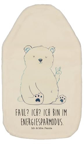 Mr. & Mrs. Panda Wärmflasche Eisbär Faul - Geschenk, Teddybär, Wärmflaschenbezug, Bürojob, Büro, Nordpol, Wärmekissen, Teddy, Kinderwärmflasche,