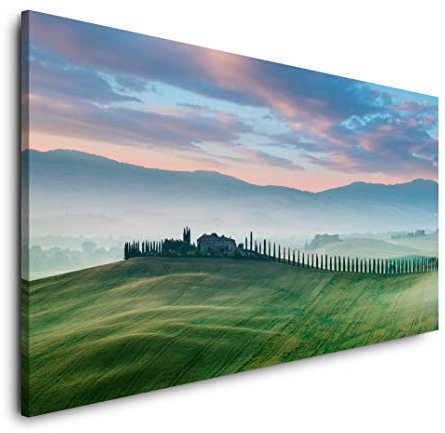 Landschaft Toskana 120x 60cm Panorama Leinwand Bild XXL Format Wandbilder Wohnzimmer Wohnung Deko Kunstdrucke