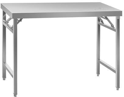Royal Catering Arbeitstisch klappbar 70 x 120 cm Tragkraft 215 kg intelligentes Federfalzsystem höhenverstellbare Füße Edelstahl-Tisch Küchentisch Arbeitstisch Edelstahl Grilltisch