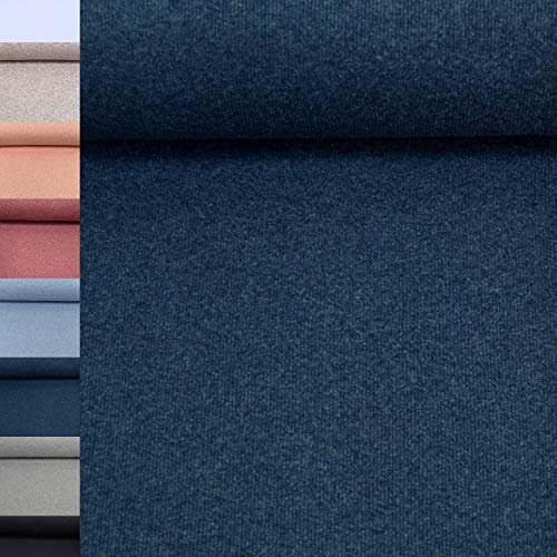 MAGAM-Stoffe Laura Bündchenstoff Grobstrick Uni Oeko-Tex Meterware 50cm (34. Meliert Dunkelblau)