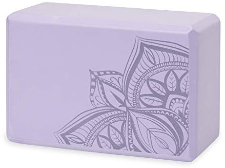 Gaiam Yoga Block – Stützender latexfreier EVA-Schaum weiche rutschfeste Oberfläche für Yoga, Pilates, Meditation (Lilac Print)