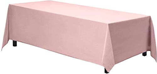 TINWARM Rectangulaire Nappe Satin pour la Décoration de Mariage/Fête d'anniversaire/Evénements 228 * 335CM (Rose)
