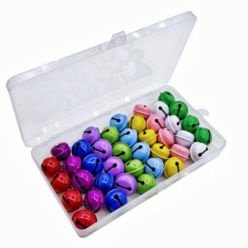 Lnvision 40 Stück 22mm Kreuz Glöckchen Glocke Kunsthandwerk Schlüsselanhänger Anhänger Weihnachtsdekoration Weihnachtsbaum Glocken Haustier Kleine Glocken (10 Farbe)