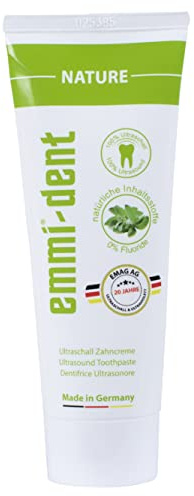 emmi-dent Ultraschall Zahncreme „Nature“ I Ideal für empfindliche Zähne und Zahnfleisch I Frei von Mikroplastik & Nanomaterialien I Vegan & glutenfrei I 1x 75 ml