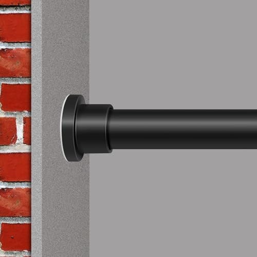 GOLDION Gardinenstange Multifunktionale Teleskopstange ohne Bohren 110-310cm Matt Schwarz Ausziehbare Klemmbar Vorhangstange - Extra Lange Teleskopstange - für Trennwand, Vorhang und Balkon