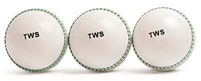 ZIPPER UK Cricketball zum Üben und Spielen, Naht, Swing, Bounce, Junior & Senior (Weiß, 3 Stück)