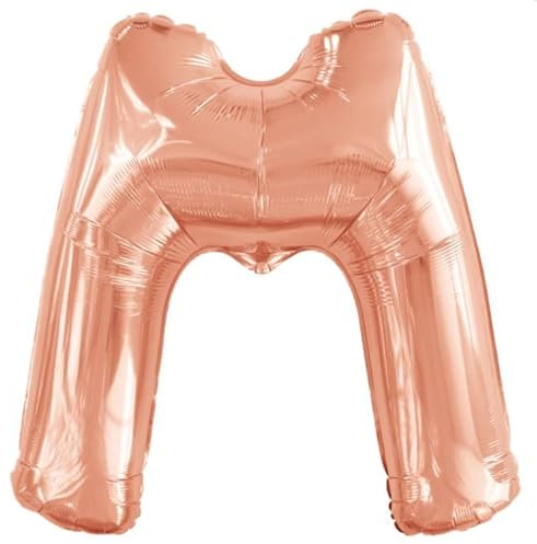 Amscan 9911475 9911475-Rose Buchstabe M SuperShape Folienballon-44, Rosegold