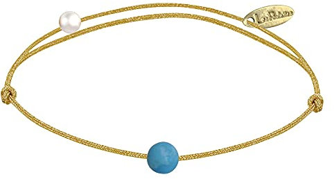 LES POULETTES BIJOUX - Armband Link Kleine Perle der Türkis - Gold