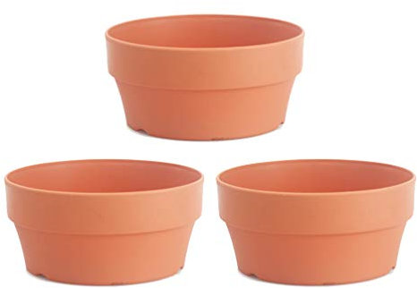 HEMOTON 3 Stücke Kunststoff Blumentopf Rundtopf Terracotta Pflanztopf Kaktus Tontöpfe Sukkulenten Blumentöpfe Plastik Terracotta Töpfe Pflanzkübel Pflanzgefäß Blumenkübel für Innen Außen