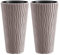 URBNLIVING Stunning Sandy Slim Large Plant Pot Flower Planters Indoor Outdoor Garden (Mocca, 2)