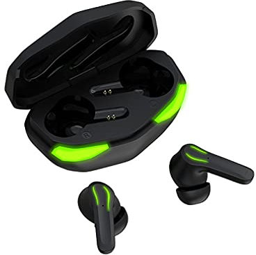 SXFJF Wireless Games Auriculares Bluetooth 5.0, HD Call Low Latency Gaming Auriculares con Micrófono con Cancelación De Ruido, 24H Standby Time Open Case Emparejamiento Deep Bass