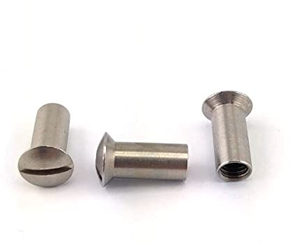 Ecrou de Reliure Tête Fraisée Bombée Fendue DIN 9061 Acier Inox (M6x15) x10
