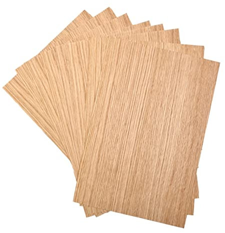 Kontrasti Impiallacciatura di Rovere Rigato Spessore 0,4mm x 8 Fogli | Legno grezzo | Tranciato adatto per: modellismo, mobili, lavori di riparazione, restauro, bricolage, fai da te, DIY e artigianato