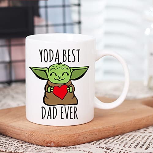 AMRIU Fathers Day Dad Gifts,Baby Yoda Best Dad Ever Coffee Mug - Father's Day Mugs from Kids, Father's Day Gifts for Dads from Daughter, Son, Funny Gift for Dads Who Have Everything