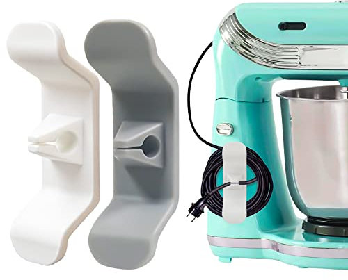 Alihoo Kabelhalter für Geräte,Küchenkabel Organizer, Küche Kabel Organizer für Küchengeräte,Kabelaufwickler, Kabelaufbewahrung für kleine Küchengeräte, Aufbewahrung (2pcs weiß+grau)