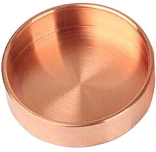 Bandeja Redonda de Cobre de Metal Decorativo Almacenamiento Organizador bandejas para joyería Maquillaje artículos de tocador Cocina vajilla 10cm Curling
