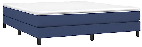 vidaXL Bettgestell, Polsterbett Bett für Schlafzimmer, Bettrahmen mit Lattenrost, Schlafzimmerbett Doppelbett, Blau 160x200cm Stoff