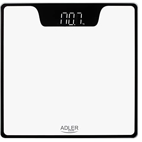 ADELR EUROPE - Waage Personen Weiß - Körperwaage mit LED-Display - Personenwaage Digital mit Hochpräzisions-Sensoren - Digitale Personenwaagen - Inklusive Batterien