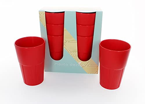 Juego de 6 vasos rojos