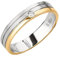 Ardeo Aurum Damenring Trauring 375 Gold Bicolor Gelbgold-Weißgold 0,02 ct Diamant Brillant 4 mm Breite Ehering Verlobungsring Modell 186 Größe 56