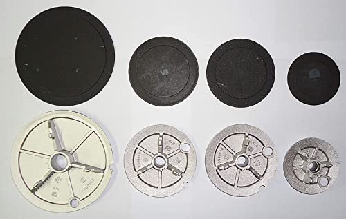 jpshop Kit 4 Bruciatori Spartifiamma + 4 Piattelli Smaltati Neri Electrolux Rex Aeg Zanussi