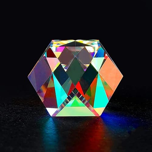 Hsthe Sea Farbwürfel Prisma 20 mm K9 optisches Kristallglas Polyeder RGB Dispersion Prisma für Physik, Desktop-Dekoration