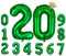 Foil Luftballon 20 Helium Folienballon Zahlen Ballon XXL Folien Dunkelgrün Ballon 20 Geburtstag 100cm/40inch