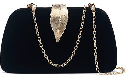 WEIMZC Damen-Clutch, Abendtasche, Fransen, Abendtasche, Handtasche, Damen-Party, Hochzeit, Clutch, Kette, Umhängetasche, Schwarzes Wildleder