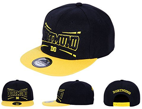 Alsino Dortmund Snapback Basecap Baseball Mütze Käppi Cap Cappy Schirmmütze - Flacher Schirm, Dortmund