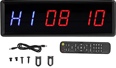 YWBL-WH Gym-Timer, LED-Intervall-Timer, Count-Down-Up-Uhr, Stoppuhr mit Fernbedienung für Heim-Fitness