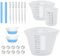 Silikon Messbecher Set, Messbecher 500ml/250ml/100ml, Messbecher aus Silikon, Farbbecher, Pipetten, DIY, für Epoxidharz Basteln Gießformen Wachsen Küche Labor, leicht zu reinigen