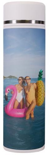 Botella térmica personalizada de Dottie Bottle, botella Lotty con su propio diseño impreso, botella blanca a prueba de fugas de acero inoxidable