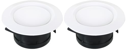PATIKIL 4 Inch Round Air Vent, 2 Pack Adjustable Ceiling Diffuser Grill Cover ABS Louver Soffit Vent for Bathroom Kitchen Living Room, White